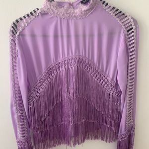 Lilac Dolly Parton Fringe Top